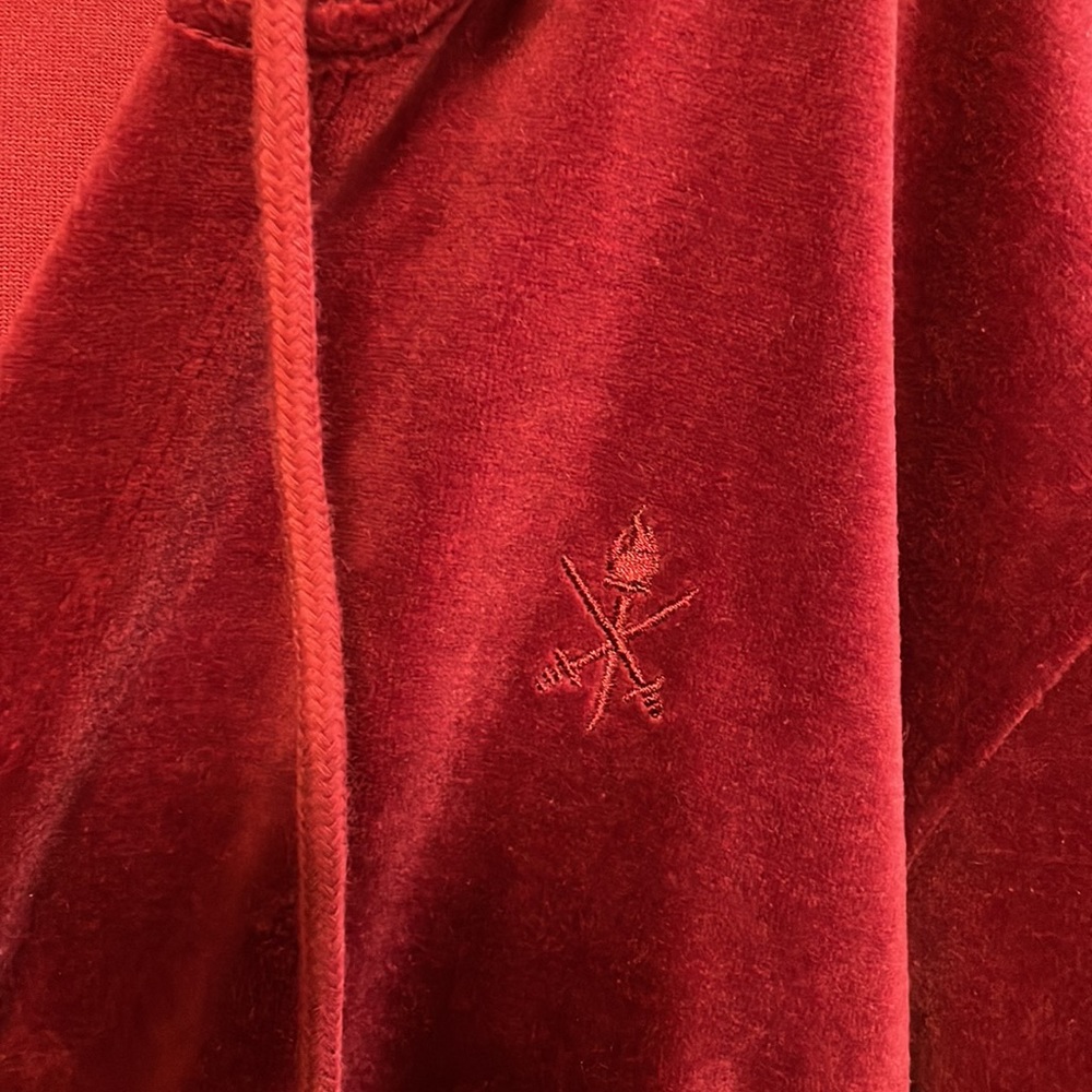 HP♥️ Opening Ceremony | XS Velour Wrap Hoodie. Burgundy. - Picture 3 of 7